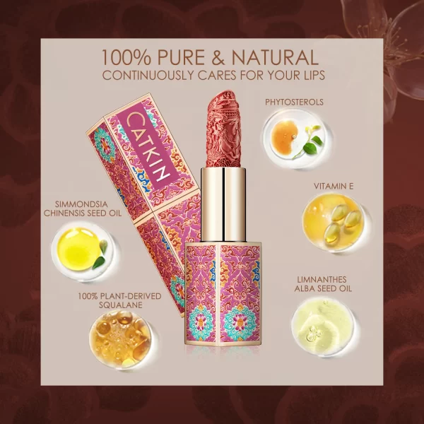 CATKIN Intricately Carved Moisturizing Lipstick with Chinoiserie Case - Image 2