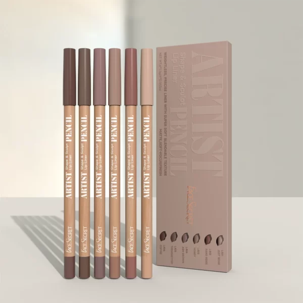 FaceSecret 6-Piece Nude Lip Liner Set - Image 2