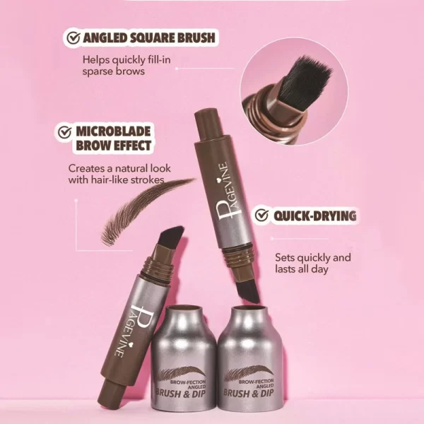 Brow-Fection Angled Brush & Dip – 4 Versatile Shades - Image 4