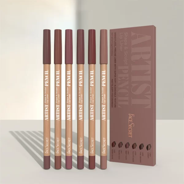 FaceSecret 6-Piece Nude Lip Liner Set - Image 3