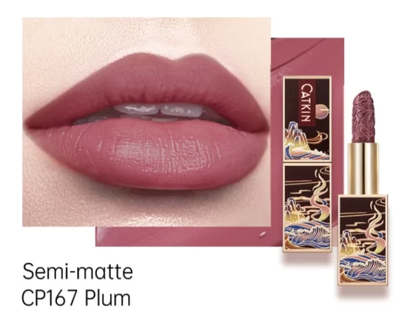 CATKIN Intricately Carved Moisturizing Lipstick with Chinoiserie Case - Image 3