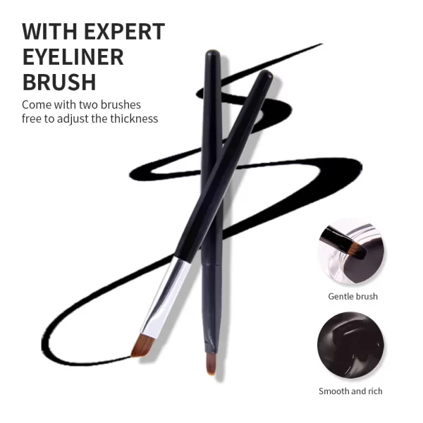 Magic Flower Waterproof Cream Eyeliner – Set of 2 w/Brush - Image 6
