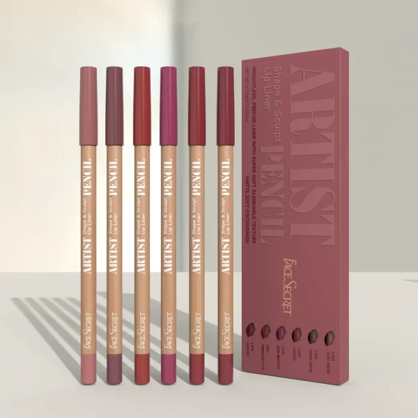 FaceSecret 6-Piece Nude Lip Liner Set