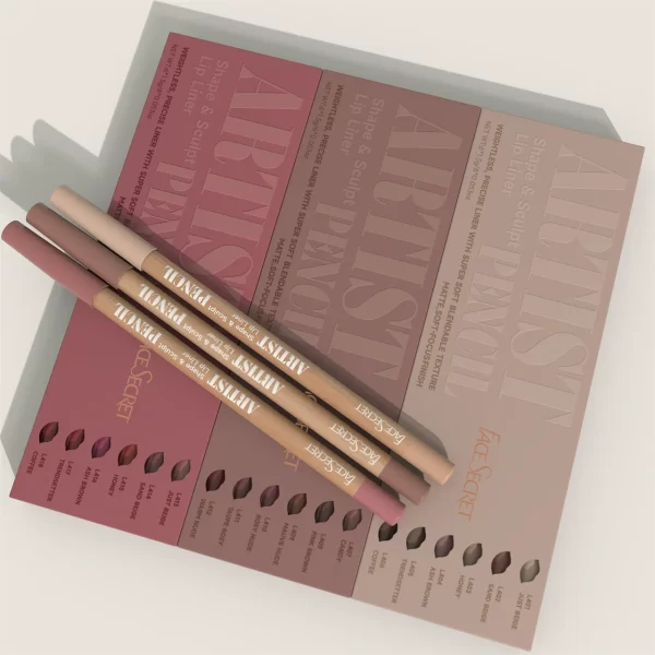 FaceSecret 6-Piece Nude Lip Liner Set - Image 4
