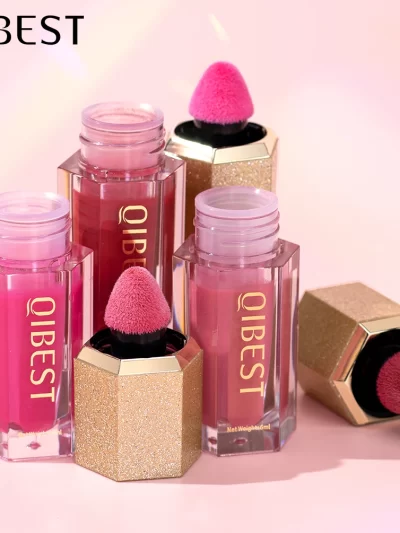 QIBEST Liquid Blush Makeup – Soft, Weightless Cream Blush/Contour/Highlighter Wand with Matte Finish