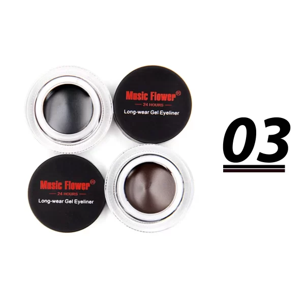 Magic Flower Waterproof Cream Eyeliner – Set of 2 w/Brush - Image 9